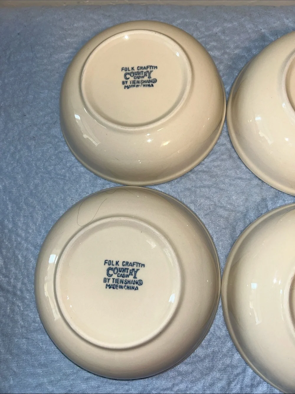 Set of 4 Tienshan Folk Craft soup/cereal bowls in the 